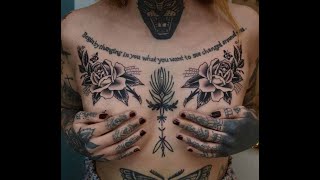 Amazing Chest Tattoo Girl & Full Body Tattoos for Females & Beautiful design