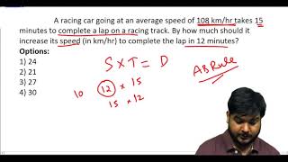 A racing car going at an average speed of 108 km/hr takes 15 ............? (#SSCCGL Maths Questions)