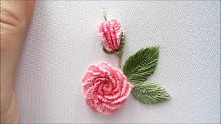 МК. Вышивка бутона розы. Способ 3. Rose bud embroidery. Method 3.