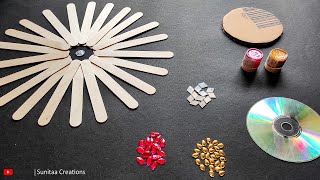 Diya stand making for Diwali / Easy diya stand from popsticks & cardboard / DIY diya stand 2022