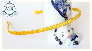 Как оплести ободок одной лентой. МК. / How to Make Ribbon Woven Headband.