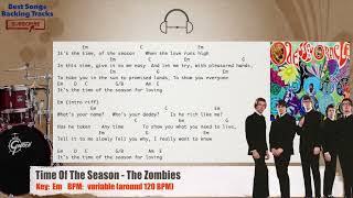 🥁  Time Of The Season - The Zombies Drums Backing Track with chords and lyrics