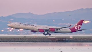 BEAUTIFUL Evening Plane Spotting at San Francisco SFO | Golden Sunset!