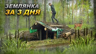 ЗЕМЛЯНКА СВОИМИ РУКАМИ за 3 дня - ЧЕЛЛЕНДЖ | ПЕРВАЯ НОЧЕВКА | МЕСТО ДЛЯ ФОТООХОТЫ 4k