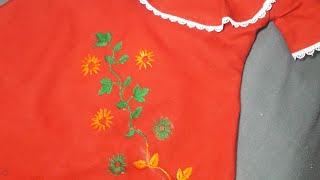 pretty hand embroidery flower for dresses // flower embroidery design