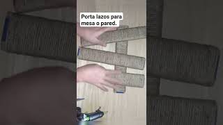 porta lazos para mesa o pared | de cartón y cordel yute. tutorial completo en mi Canal. #suscribete