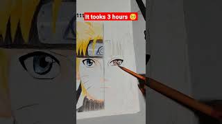 3 hours in 10 seconds 🥺|♥️ if you love this anime 😍 | #shorts #drawing #youtubeshorts #naruto #anime