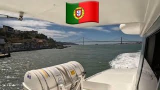 Cais do Sodré Lisboa to almada via ferry from   #travel #ferry #lisboa #catamarans #lisbon #almada