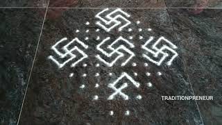 Swastik Rangoli | Divine Swastika Kolam or Muggu | #Traditionpreneur