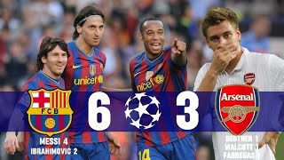 Barcelona Vs Arsenal 6-3 • Ibrahimovic & Messi Destroyed Arsenal In Home / Away Game UCL 2010