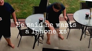 Little boy smashes phone for new iphoneXS (Reaction)