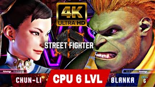 Street Fighter 6 PS4 Chun Li VS Blanka Gameplay 4k 60FPS🔥🤯