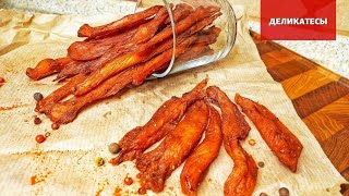 В магазине такие не купишь - куриные чипсы! Как приготовить джерки из курицы в домашних условиях