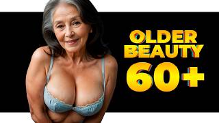 TOP 10 Natural older woman over 60 Attractively Dressed Classy and Beauty 💜 Fashion Tips 2024