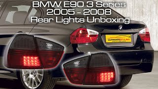 BMW E90 3 SERIES SALOON 2005 - 2008 HALF SMOKED AND CRYSTAL RED LED UPGRADE REAR TAIL LIGHTS