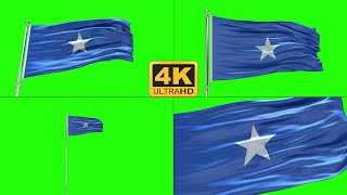 Somalia flag green screen 4k