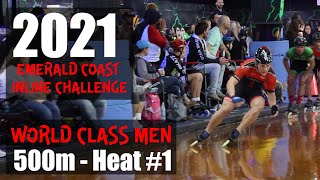 World Class Men 500m Heat Indoor Inline Speed Skating Race | The Emerald Coast Inline Challenge 2021