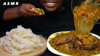 Food mukbang | Hot eba (garri) and okro soup.