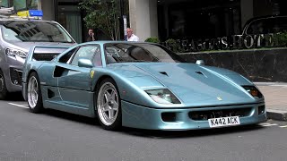 Ferrari F40 painted in Blue | Start Up + Driving + Carporn | London