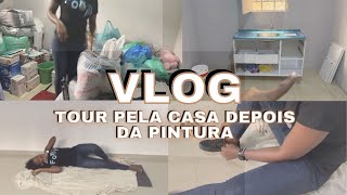 VLOG| comecei a levar o enxoval, tour atualizado pela nossa casa alugada depois da pintura e limpeza