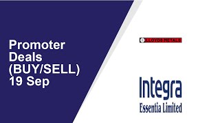 Promoter Deals(BUY/SELL) 19 Sep | Lloyds Metals And Energy ,Integra Essentia