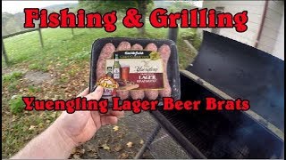 Pond Fishing and Yuengling Lager Bratwurst