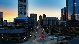 MKE Downtown Drone at Sunset