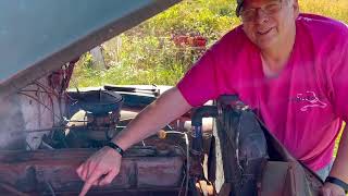 GSC 1954 Chevy Barn find start up walk through - note. Check the oil -