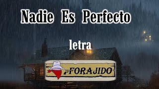 NADIE ES PERFECTO, Forajido (letra)