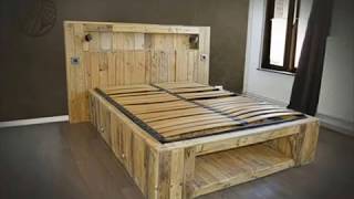 Cama de Palete com gaveta embutida + aparador de canto1