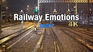 🚆 4K Peaceful swiss train ride at night through rainfall and fog (IR75 Zurich - Konstanz (D))