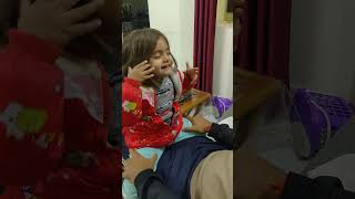 Masti with Papa sang -1 #masti, @cutepihudiary, #brownhair, #goldenhair #pampertime #cutegirl