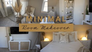 Minimal Room Makeover | Aesthetic Room Tour | Cozy Neutral Decor + Styling