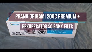 REKUPERATOR ŚCIENNY FILTR PRANA ORIGAMI 200C PREMIUM + 700mm