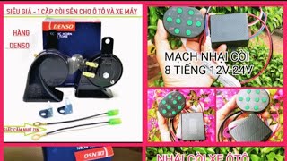 TRỌN BỘ NHẠI CÒI 8 THỨ TIẾNG KÊU CỰC HAY CÒI HƠI ĐIỆN LẮP XE MÁY XE HƠI Ô TÔ MẪU MỚI