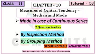 (53) Mode in case of Frequency Distribution Series {Ch.-10}