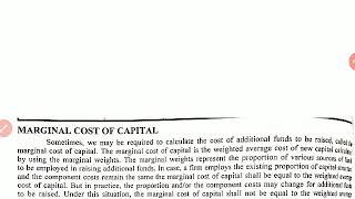 Marginal Cost of Capital- WMCC