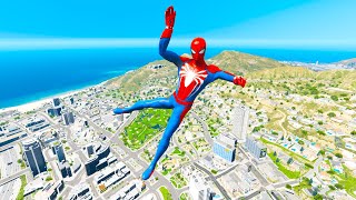 GTA 5 Spiderman Epic Jumps Compilation(GTA V Fails Funny Moments)