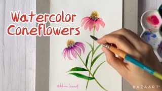 Easy Watercolor Painting : Watercolor Coneflowers