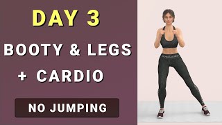 DAY 3/7: LOWER BODY Cardio Workout // No Equipment🔥 7-Day Home Workout Challenge No Jumping