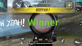 1st game of Free Fire & Win the game 8 kills