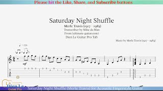 Saturday Night Shuffle (Merle Travis) for Acoustic Fingerstyle Guitar with Tab