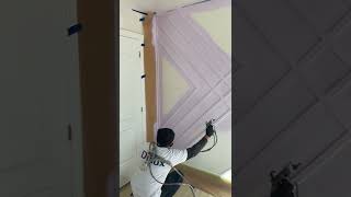 How to do spray paint on designer accent wall | #shorts