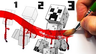 HORROR Artist vs $20 How to Draw MINECRAFT Book ✍️