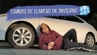 Cambiando las LLANTAS de INVIERNO a mi carro 🚗 ¿PODRÉ HACERLO? 🛠️👷