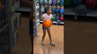 Kaidence falls while playing basketball 🤣🤣 #shorts #walmart #basketball