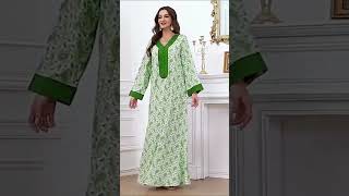 --urgarment.com--Summer Printed Caftan Kaftan Dress Jalabiya For Muslim Women | Kaftan Dress