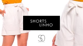 Shorts Linho Madrepérola Off White | SABRINA ONGARO