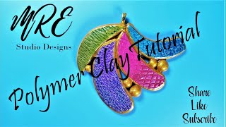 Polymer Clay Tutorial - Easy Colorful Art Pendant