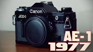 Canon AE 1 Black 1977 vintage camera